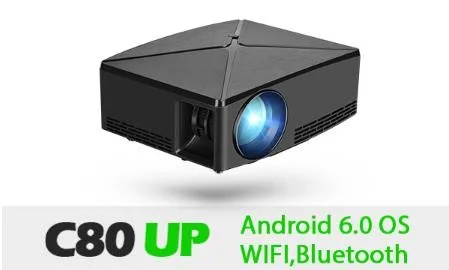 C80UP C80 мини-проектор 1280x720 Разрешение Android 6,0 мини светодиодный проектор 4K Портативный HD мультимедийный проектор для домашнего кинотеатра объектив дешевый 4K C80UP - Цвет: C80UP