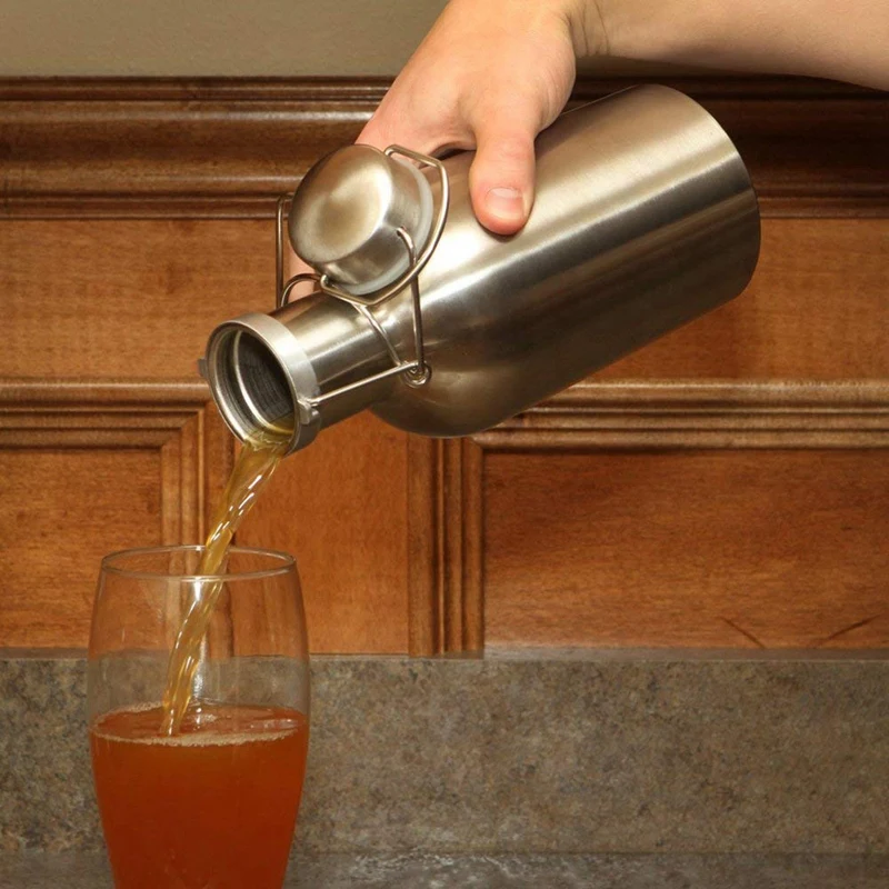 WOVELOT Steel Beer Growler 33 Oz 1L Flip Top Single Wall Growlers