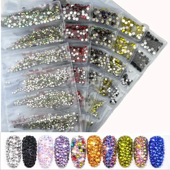 

1 Pack Flat glass nail art adornment glamour of rhinestone jewel rhinestone fake diamond mixed size nail accessories