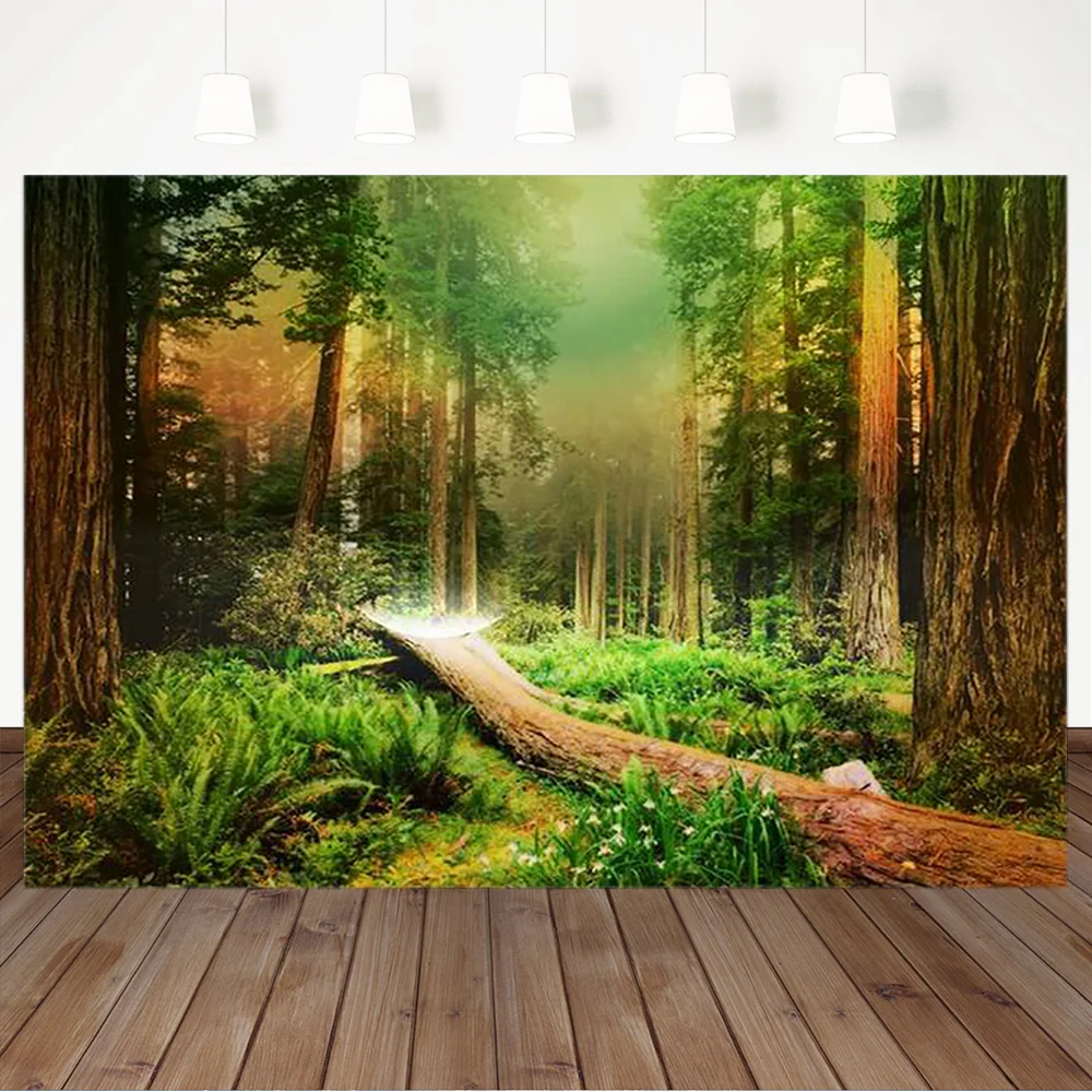 

Forest Wonderland Photography Backdrops Spring Jungle Photo Props Studio Booth Background Natural Scenery Background Photography