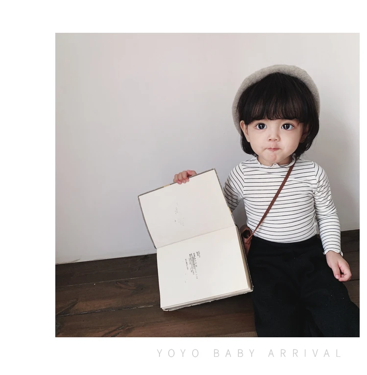 Одежда, Разноцветные Детские универсальные топы-футболки с деревянными ушками, футболка для девочек с волнистым/полосатым/однотонным рисунком, мягкая удобная одежда для детей