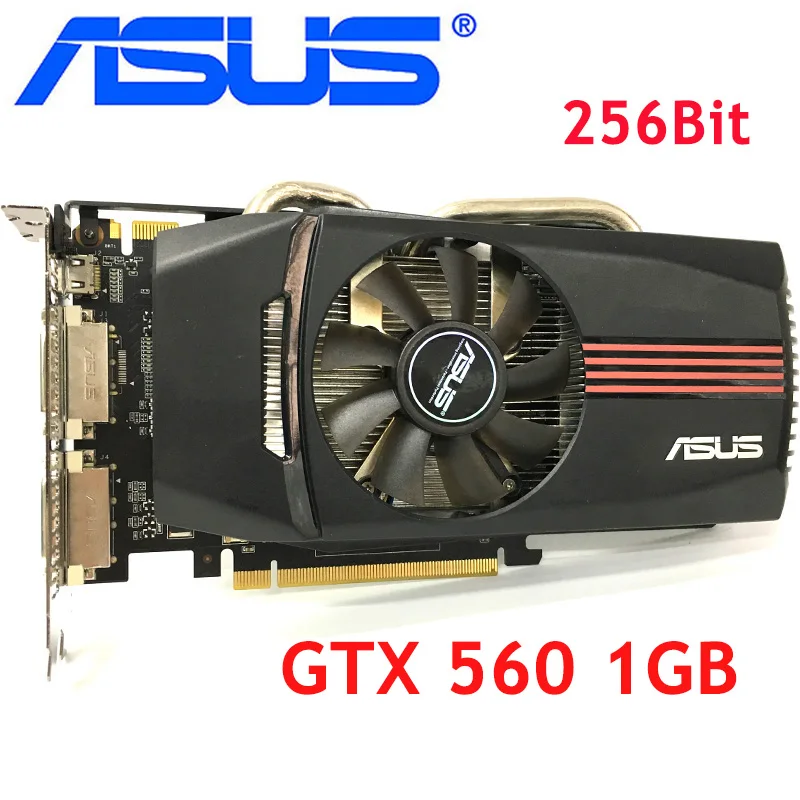 Видеокарта ASUS GTX 560 1GB 256Bit GDDR5, видеокарты для nVIDIA Geforce GTX560, используемые vga-карты прочнее, чем GTX650 GTX 750