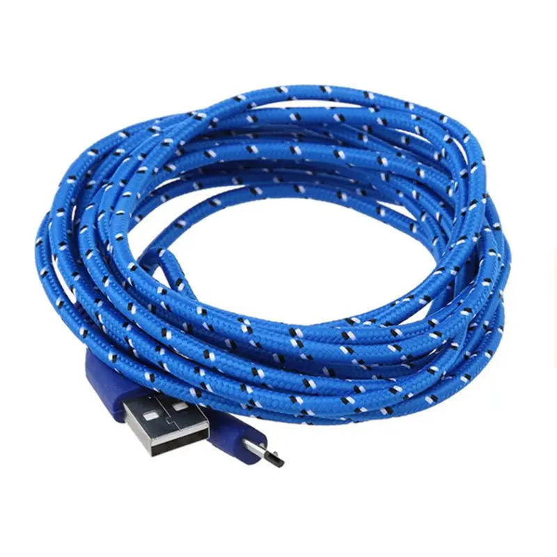 AABB-3M плетеная ткань мини USB данных и синхронизации зарядное устройство кабель Шнур для сотового телефона черный