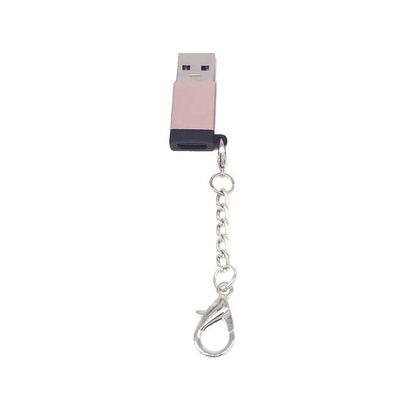 Rose Gold Тип C Женский к USB Мужской адаптер конвертер алюминиевый сплав Разъем с брелок для планшет телефон Android флэш-накопитель U диск - Цвет: Rose Gold