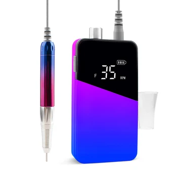

Brushless Handpiece Cordless Gradient Color 35000RPM Portable Nail Drill Rechargeable Electric Polisher Professional Use 35000