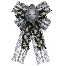 Ретро Кружевной Галстук-бабочка Дамская мода темперамент портрет цветы креативный стюардесса рубашки новые подарки Шкатулка для аксессуаров Галстуки