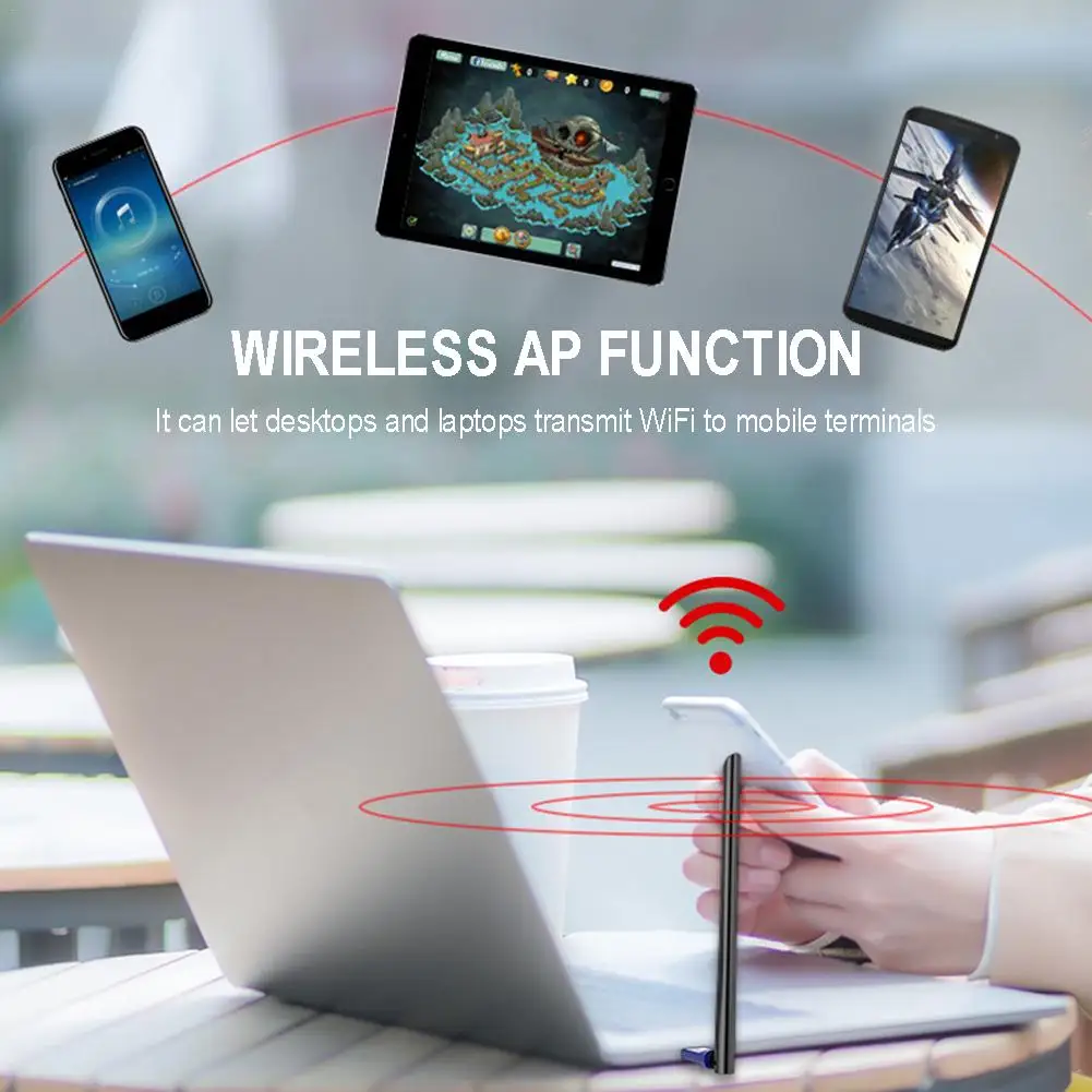 Мини беспроводной Wifi адаптер 650 Мбит/с USB Wi-Fi антенна Приемник Беспроводная сетевая карта настольный адаптер для ноутбука воздушные принадлежности