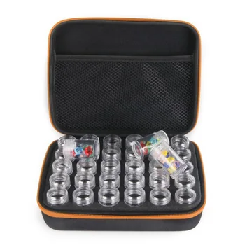 

30 Slots DIY Nail Art Craft Storage Case Embroidery Box with Zipper and Bottles Beauty Tools High Quality TK-ing