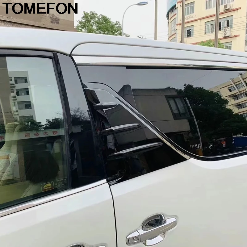 

TOMEFON For Toyota Alphard Vellfire 2016 2017 2018 B Pillar Middle Column Window Door Electroplating Decoration Cover Trim SS