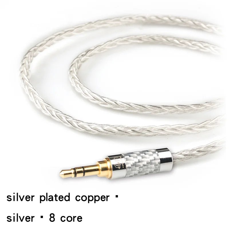 Silver upgrade 8core Xiaofan A9 8 Core с серебряным покрытием обновления кабель 2,5/3,5/4,4 мм балансный кабель с MMCX/2pin разъем для sony ex1000 ie80 im50 - Цвет: Silver upgrade 8core