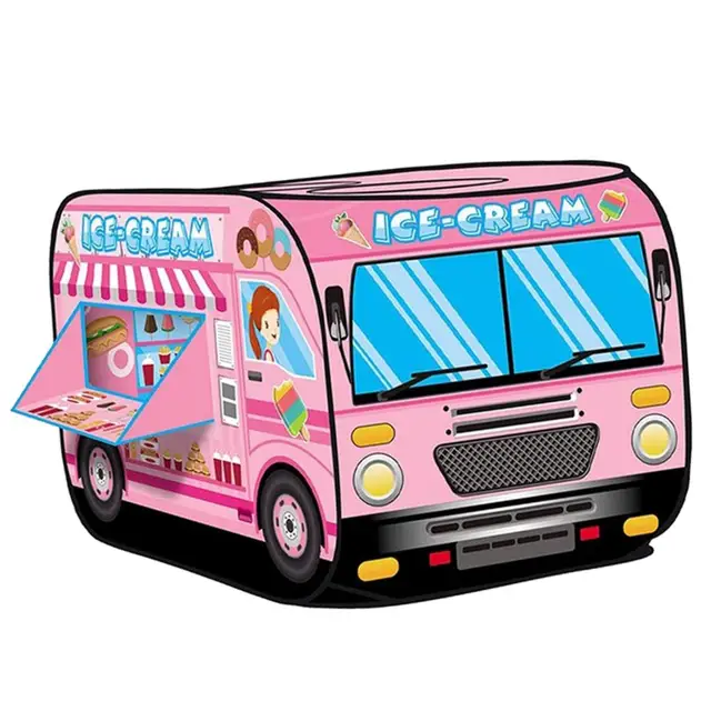 Children's Tent Popup Play Tent Toy Outdoor Foldable Playhouse Fire Truck Police Car icecream car kids Game House Bus Indoor 4