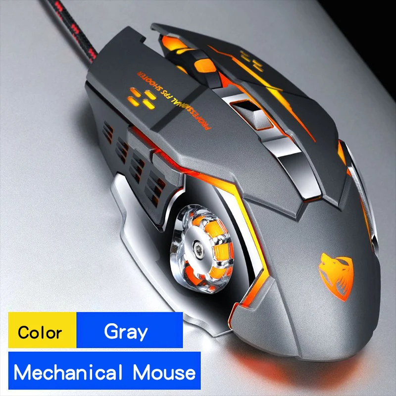 Gaming Mouse Pro Gamer 8D 3200DPI Adjustable Wired Optical LED Computer Mice USB Cable Silent mouse 4