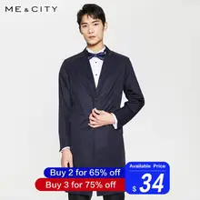 Me& City, мужской модный шерстяной Блейзер,, брендовый, Деловой, Длинный блейзер, стильный дизайн, Повседневный, мужской, тонкий, умный пиджак, костюм, Homme