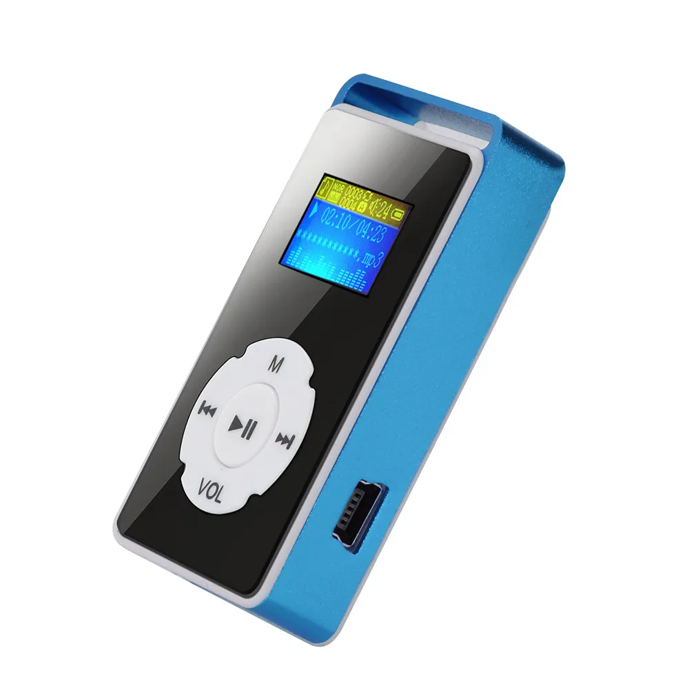 Mp3-плеер 16 ГБ 32 ГБ воспроизведение музыки USB цифровой MP3-плеер ЖК-экран Поддержка Micro SD TF карта Зеркало Музыка Медиа черный - Цвет: Синий