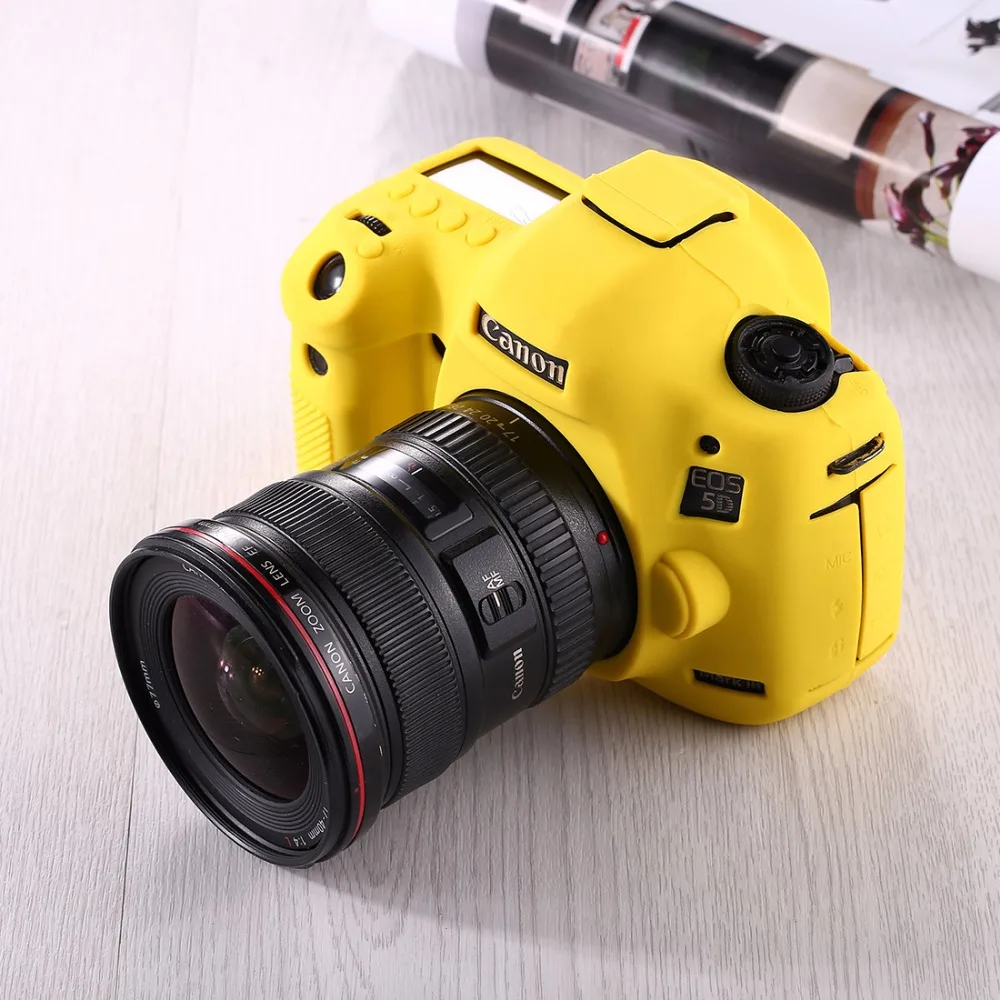 PULUZ чехол для Canon EOS 5D MarkIII/5D3 мягкий силиконовый резиновый защитный чехол для камеры чехол для кожи камуфляжная камера сумка