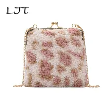 LJT волосатые маленькая сумка женская леопардовой расцветки в Корейском стиле цепи плисовый мешок Сумки для маленькой девочки из искусственного заколка из меха телефон монета сумка, кошелек, клатч