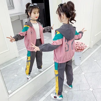 

Girls Spring Autumn 2020 Kids Baby Girl Clothes Long Sleeve Coat+Trousers Casual 2PCS Suits Student Girls' Clothing Sweater Sets