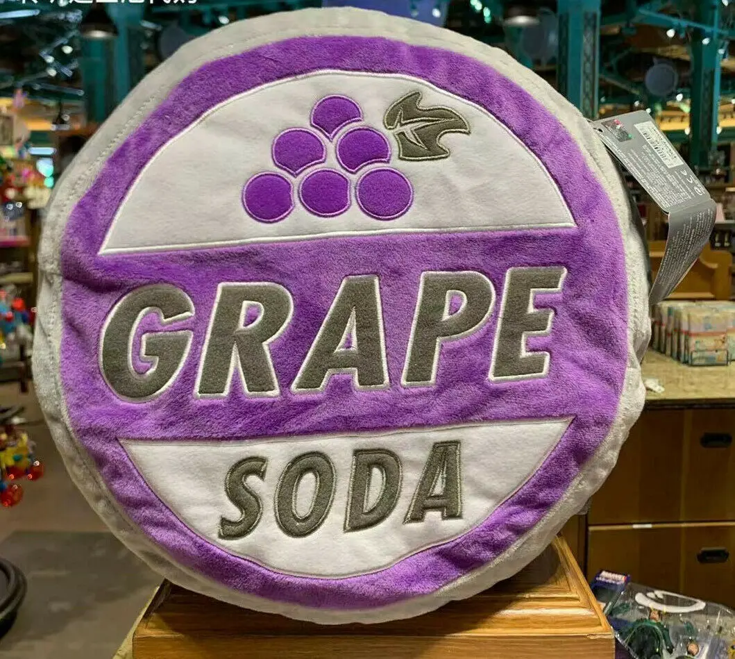 Disney  Up Grape Soda Bottlecap Plush Pillow New Cushion