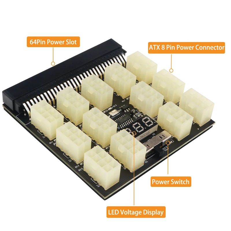 12V Power Board for HP 1200W/750W PSU - ATX 8Pin Breakout Board for Server GPU BTC Bitcoin Miner Mining Description Image.This Product Can Be Found With The Tag Names Computer Cables Connecting, Computer Peripherals, PC Hardware Cables Adapters, Power adapter