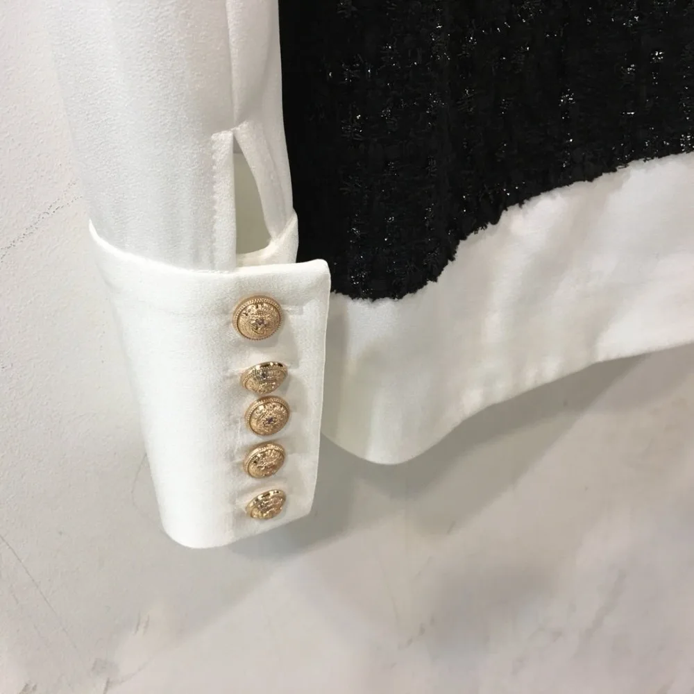 2019FW Новое Женское лоскутное твидовое платье женские повседневные платья с длинным рукавом ddxgz2