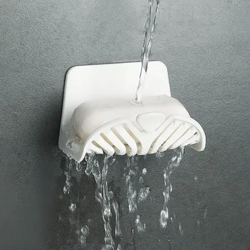 

Wall-mounted Soap Box Punch-free Single Layer Soap Box Plastic Soap Dish Non-trace Stick Soap Box For Bathroom