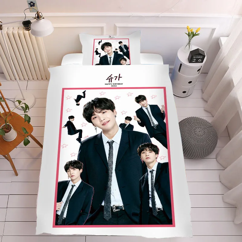 16 Kpop одеяло Bangtan мальчики из трех частей пододеяльник карта душа альбом периферийные постельные принадлежности покрывало набор - Color: 16