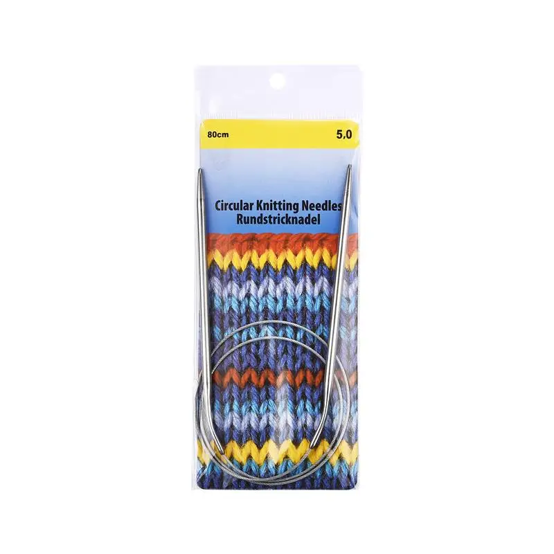 Stainless Steel Circular Knitting and Crochet Needles - 80cm, 2.0-10mm | Premium DIY Weaving Craft Tools