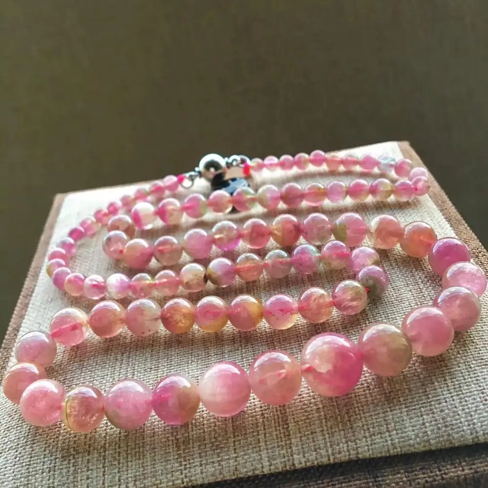 4-10mm Top Quality Natural Watermelon Tourmaline Red Green Crystal Necklace Clear Beads Fashion Bracelet Woman AAAAA Certificate