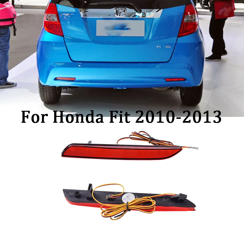 

ECAHAYAKU 1 Pair Car Styling LED DRL Daytime Running Light Rear Tail Light for Honda Fit 2010 2011 2012 2013 Rear Brake Light