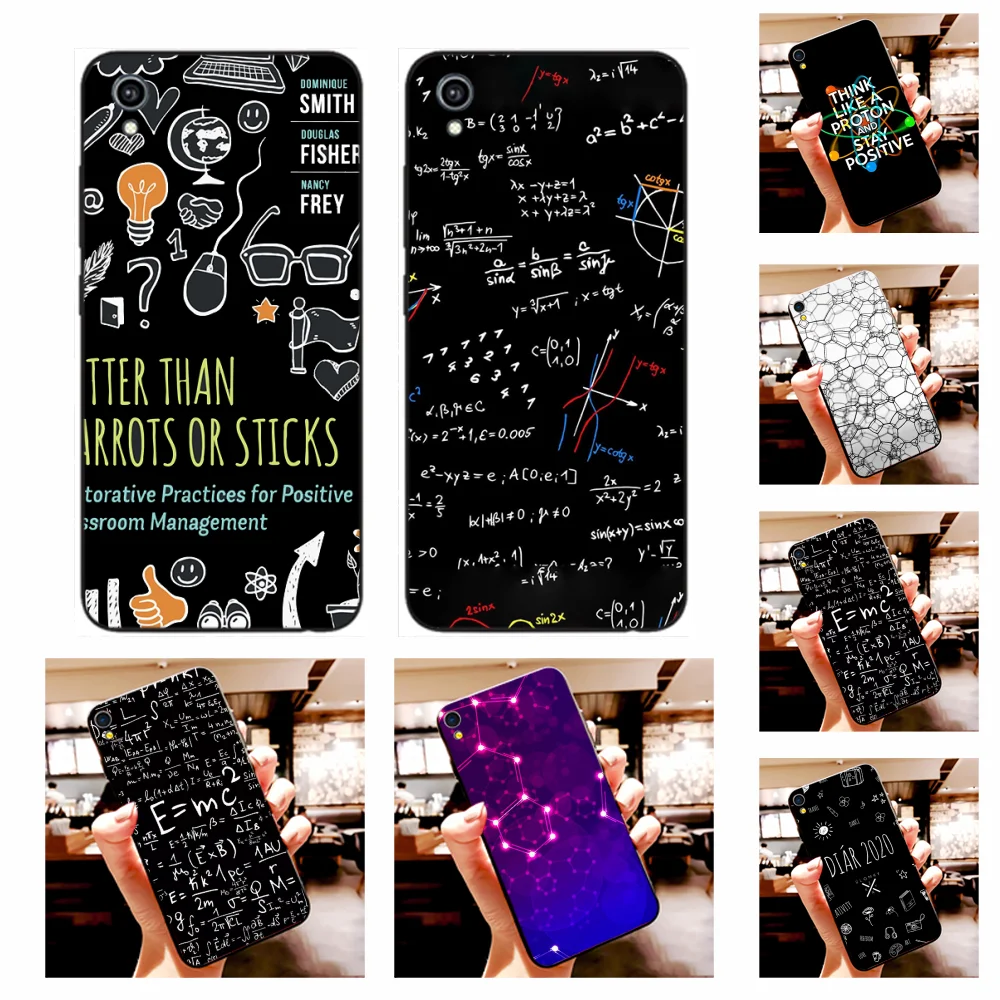 

NBDRUICAI Symbol Math Science Physics Formulas Soft black Phone Case For Vivo Y91c Y17 Y51 Y67 Y55 Y93 Y81S Y19 Y7S Case