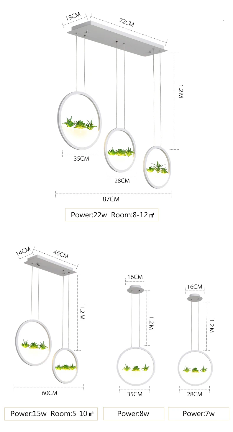 Современные светодиодные подвесные светильники, Круглый Декоративный светильник для растений, подвесной светильник для ресторана, столовой, подвесные светильники