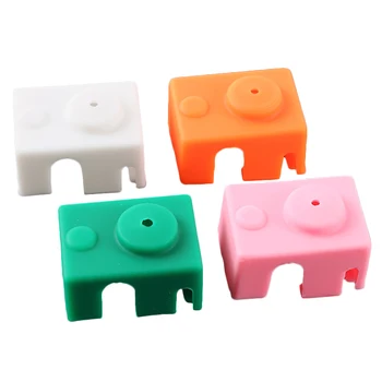 

3D Printer Accessories for E3D-V6 High Temperature Aluminum Block PT100 Silicone Case White Orange Green Pink 4PCS (Random Color