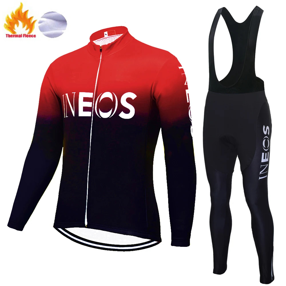 Радуга ropa hombre invierno ineos термо флисовая одежда для велоспорта с длинным рукавом Велоспорт Джерси костюм для улицы зимние штаны