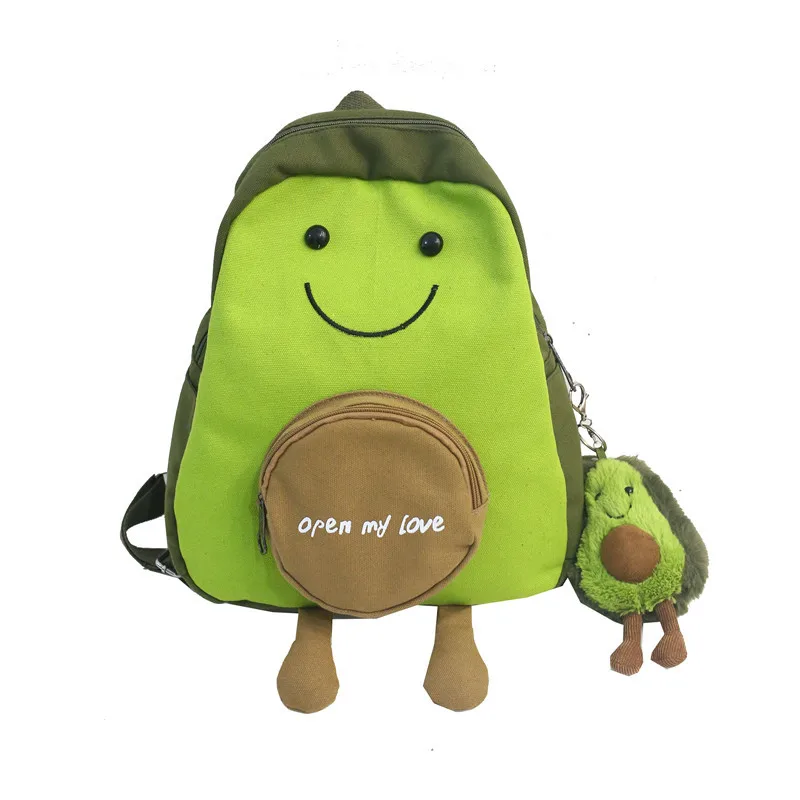 Insfeng школьный женский рюкзак для старшеклассников, милый холщовый рюкзак с мультяшным авокадо