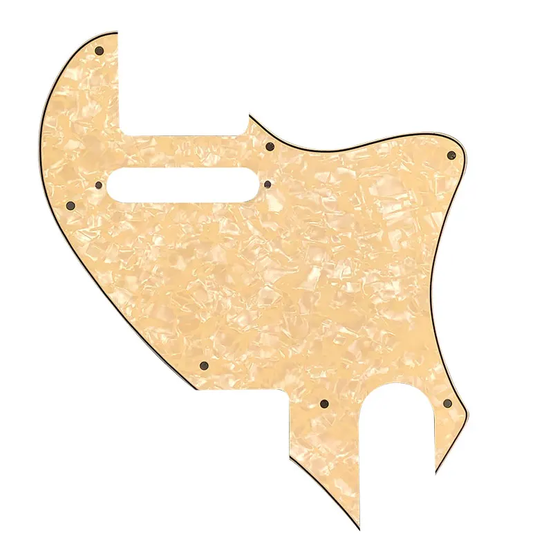 4Ply Cream Pearl Запчасти для гитары Pleroo для US Telecaster Tele F hole Hybrid Guitar Pickguard Script Plate Tele конверсия пикап с крепежным отверстием - Цвет: 4Ply Cream Pearl