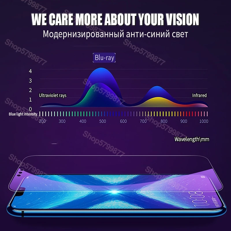 9D Protective Glass on For Huawei Honor 8X 8A 8C 8S 9A 9C 9S 9X Tempered Screen Protector Honor 10i 20i 20S Play Glass Film Case 5