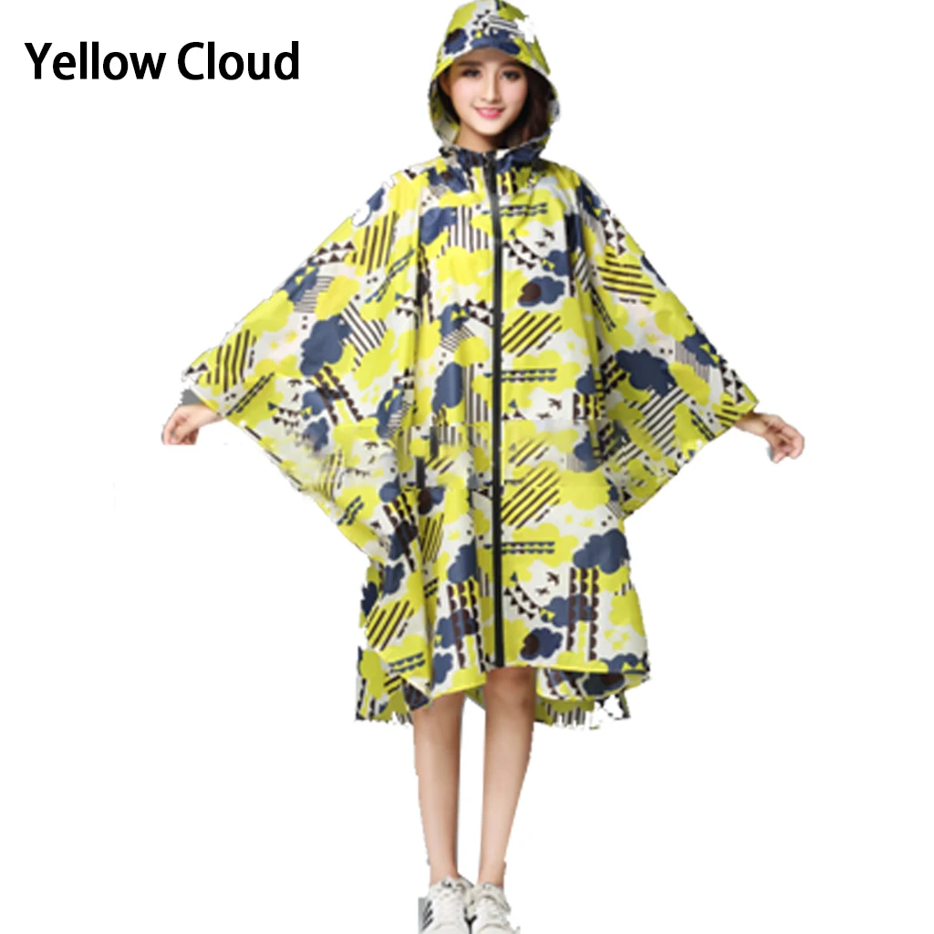 Yellow Cloud Женский модный дождевик, водонепроницаемый дождевик, пончо, плащ с капюшоном для походов и туров, стильный дождевик EVA, дождевик для взрослых - Цвет: Yellow Cloud