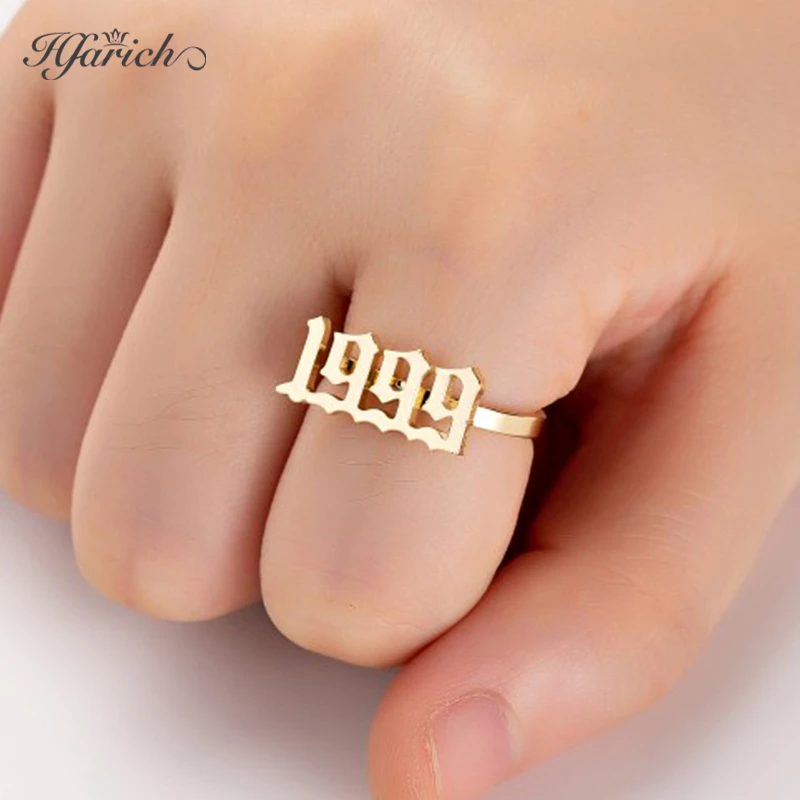 Hfarich Personalize Digital Ring Year 1999 1980 to 2019 Rings Number Gold Friendship Jewelry Gift | Украшения и аксессуары