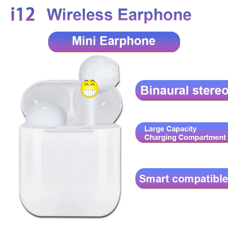 

Headphone i12 Tws Wireless Bluetooth 5.0 Mini Earphone With Mic Charging Box Sport Headset For Smart Phone