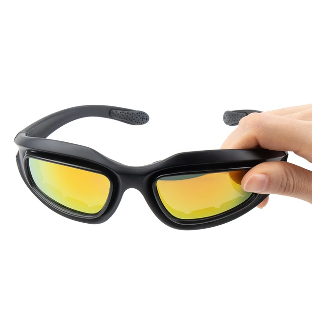 KEMIMOTO Gafas de motocicleta para hombre, lentes polarizadas para  motocicleta con 4 pares de lentes resistentes al viento para moto, barco,  pesca