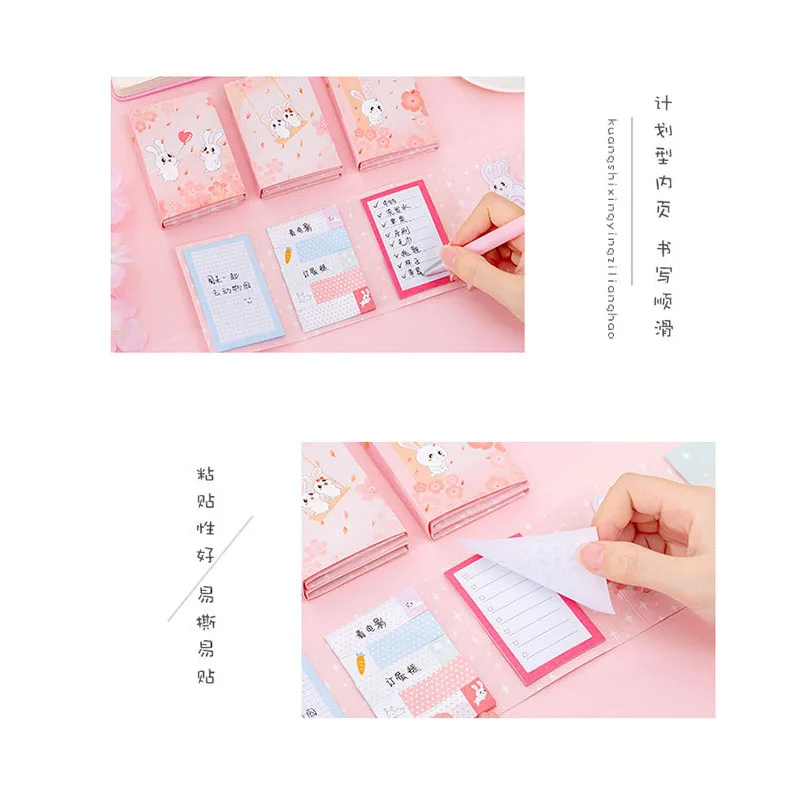 1 упаковка розовый Kawaii bunny sticky notes N times sticky notes кролик Memo креативный блокнот школьные принадлежности подарки для детей
