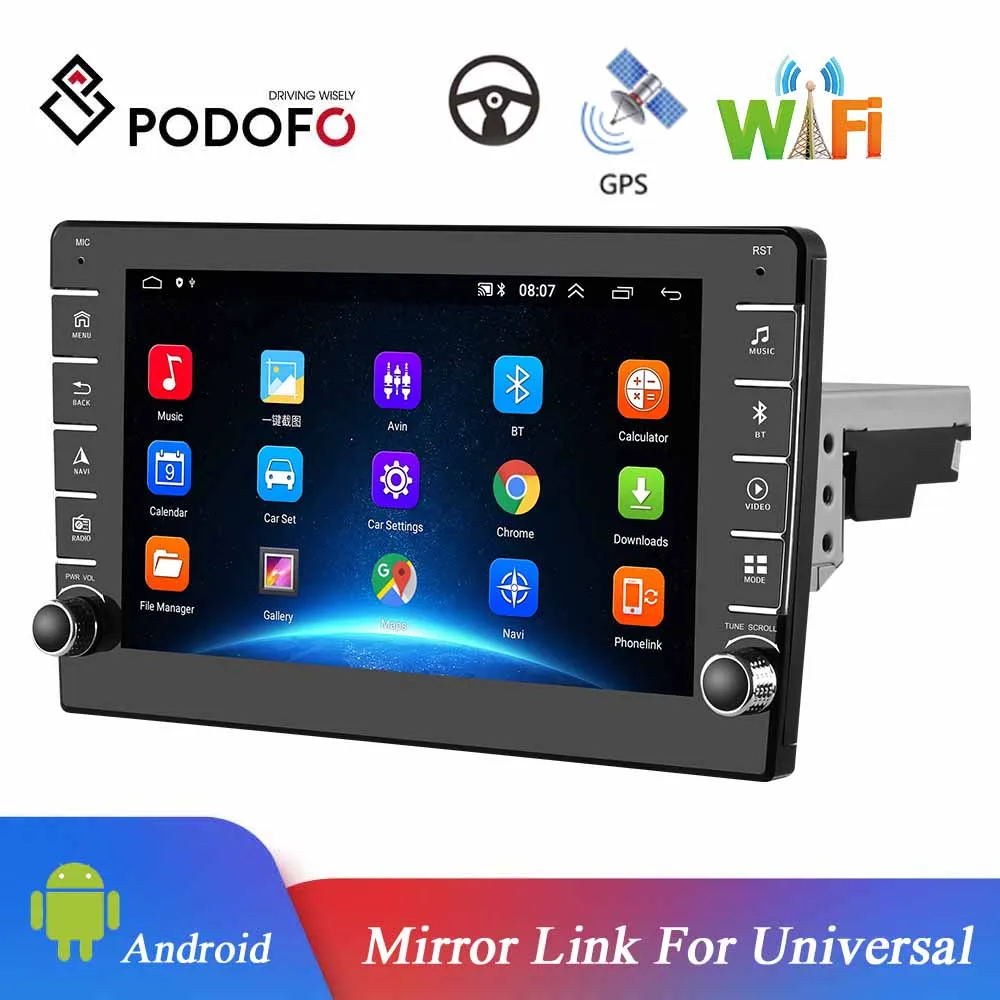 Podofo 2 Din Android автомобильный мультимедийный плеер 8 &quotGPS WI FI bluetooth для Тойота Фольксваген Hyundai Киа Renault Suzuki