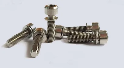 Серебристый 4 шт. M5 X 16 мм болт из титанового сплава винт с шайбами для модификации велосипеда - Цвет: Серебристый