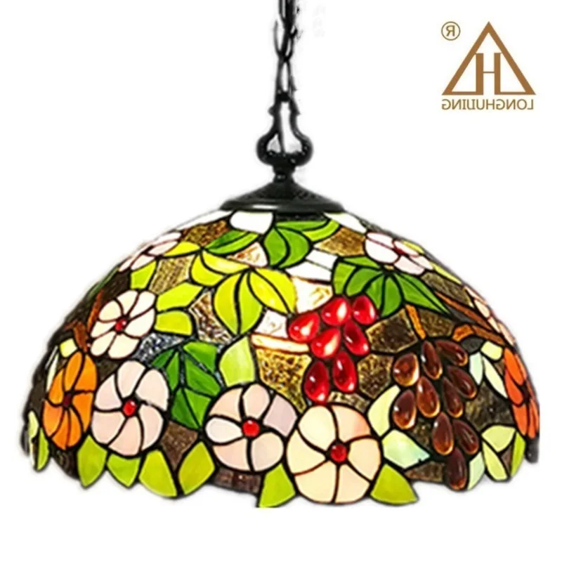 

Tiffany Dragonfly Lamp Glass Shade Pendant Light Bohemian Single Pendant Hanging Light Foam Packing For Hallway Corridor Kitchen
