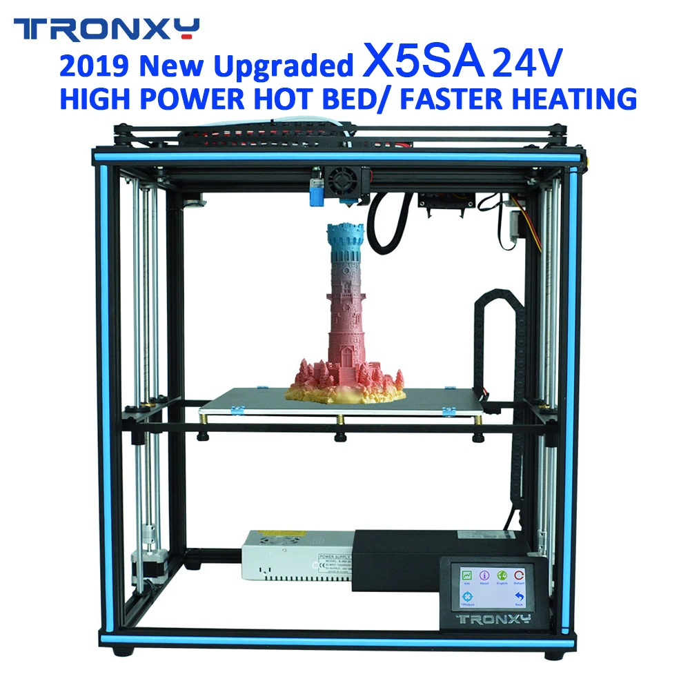  2019 Newest Tronxy DIY Assembled X5SA Aluminium Extrusion 3D Printer kit printing with Touch screen