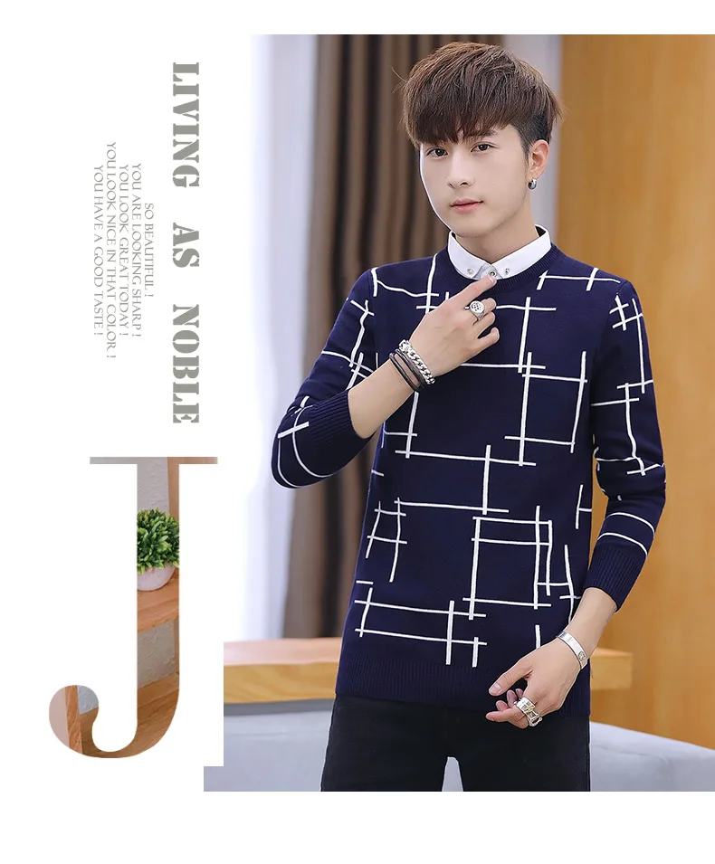 2019Men's, куртка, для осени и зимы, вязаный свитер Фальшивое Болеро корейской версии самосовершенствования тенденция свитер зимняя одежда