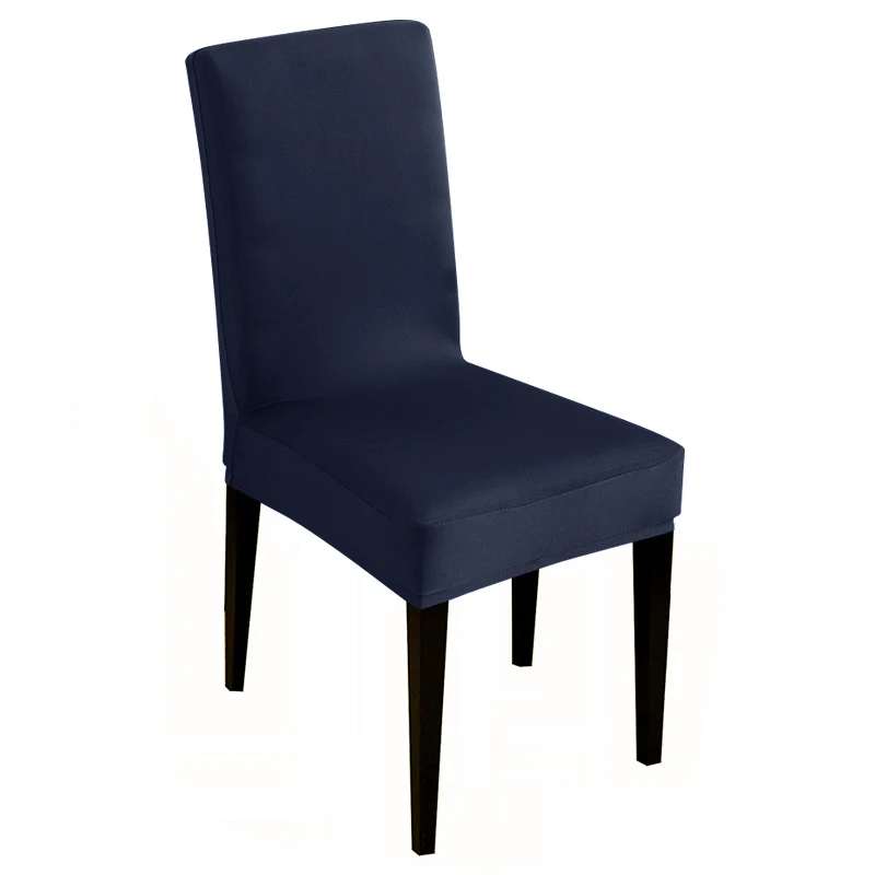 20 однотонных цветов дешевые чехлы для стульев большие эластичные чехлы для стульев чехлы на кресла стрейч вечерние украшения для банкета отеля - Цвет: Navy