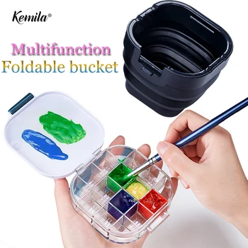 

Multifunctional pen bucket washing machine for solid watercolor paint artist brush set, palette, paint grid brushing tools
