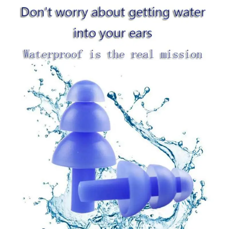 Затычки для ушей спиральные плавательные Водонепроницаемые силиконовые затычки