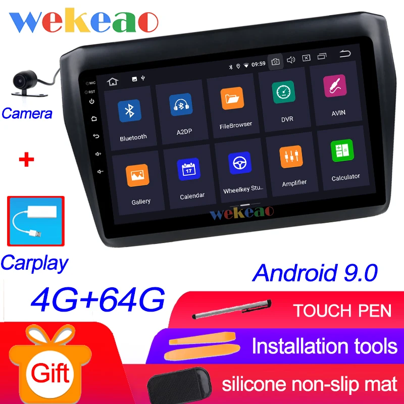 Wekeao сенсорный экран " Android 9,0 Автомагнитола для Suzuki Swift Android авто gps навигация - Цвет: Android Car Radio